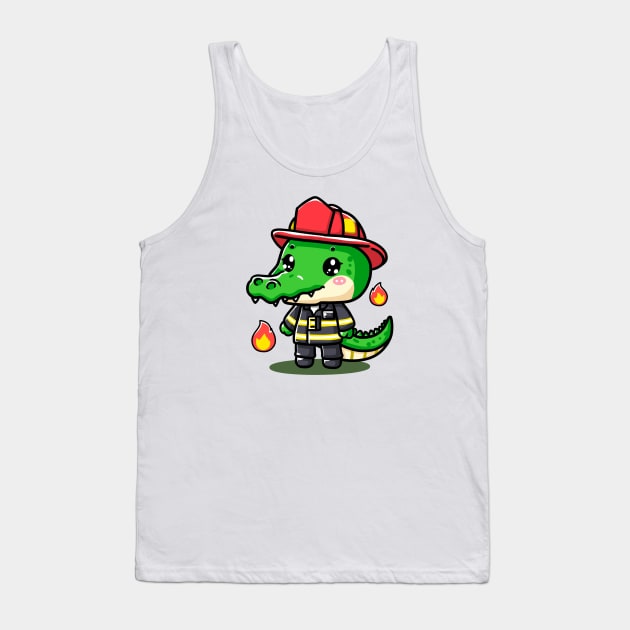 Cute Crocodile Tank Top by Rekayasabumi